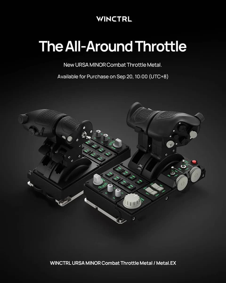 WINCTRL introduces new URSA MINOR Combat Throttle Metal/Metal EX