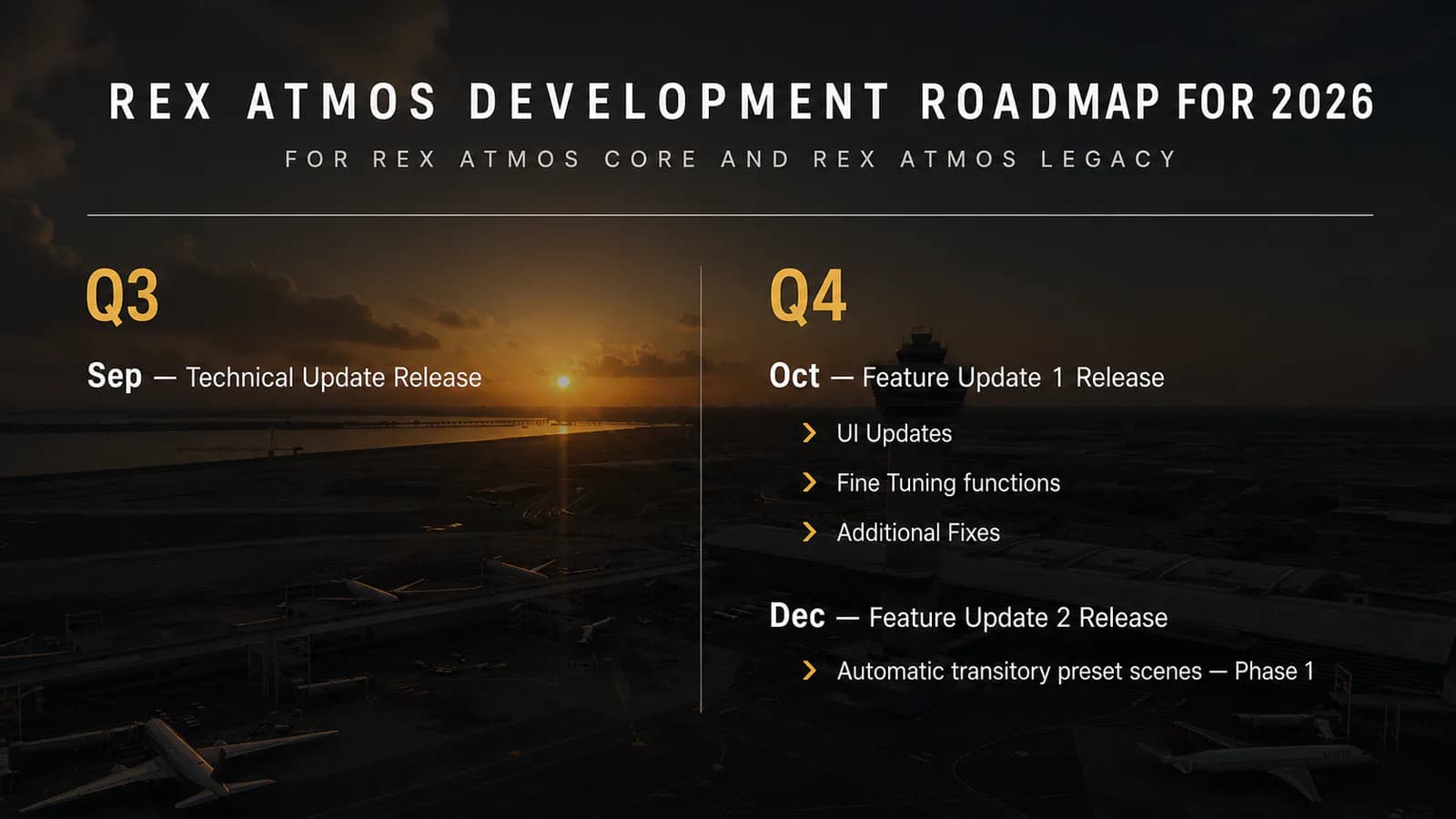 REX Atmos: Roadmap für Q3 und Q4 2026